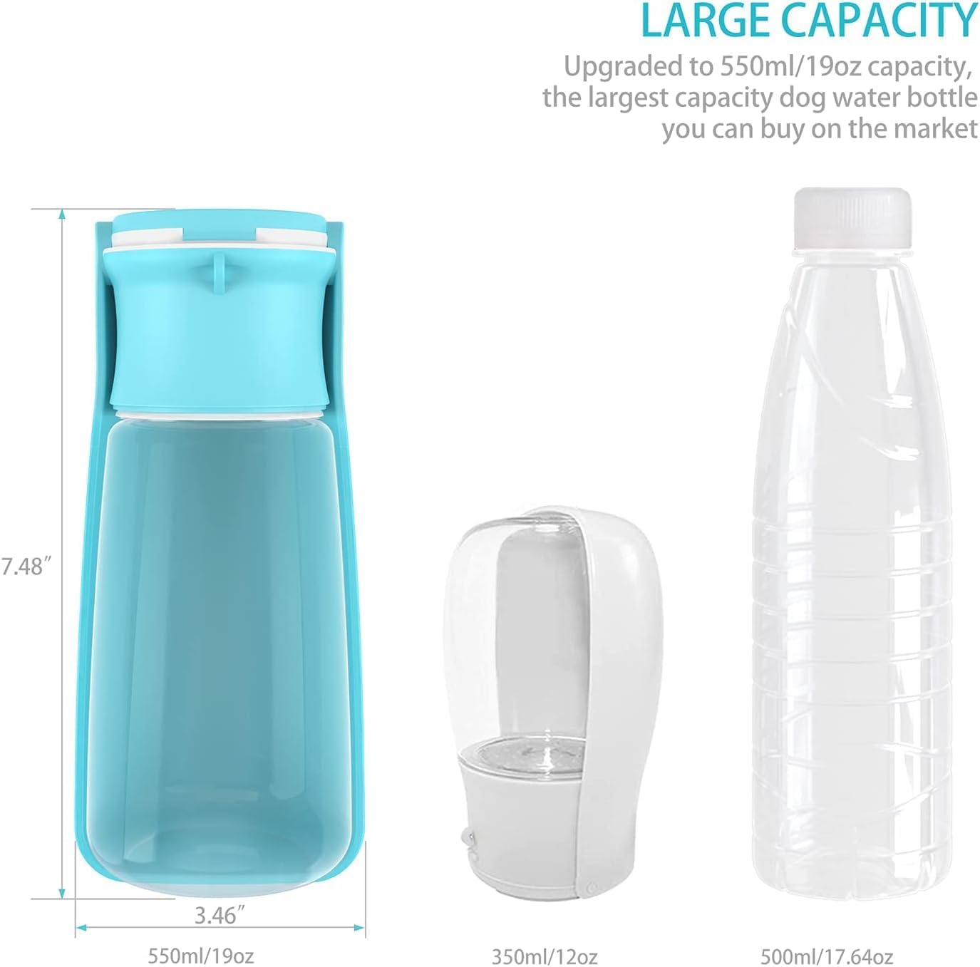 Pawly™ - Portable Dog Water Bottle – 19 oz with Bowl