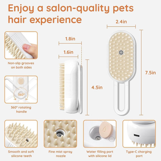 EsPawly™ Steam Grooming Brush – Easy Shedding Control