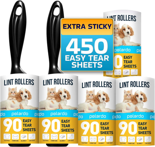 Pawly™  Lint Rollers for Pet Hair – 5 Large Sticky Rolle