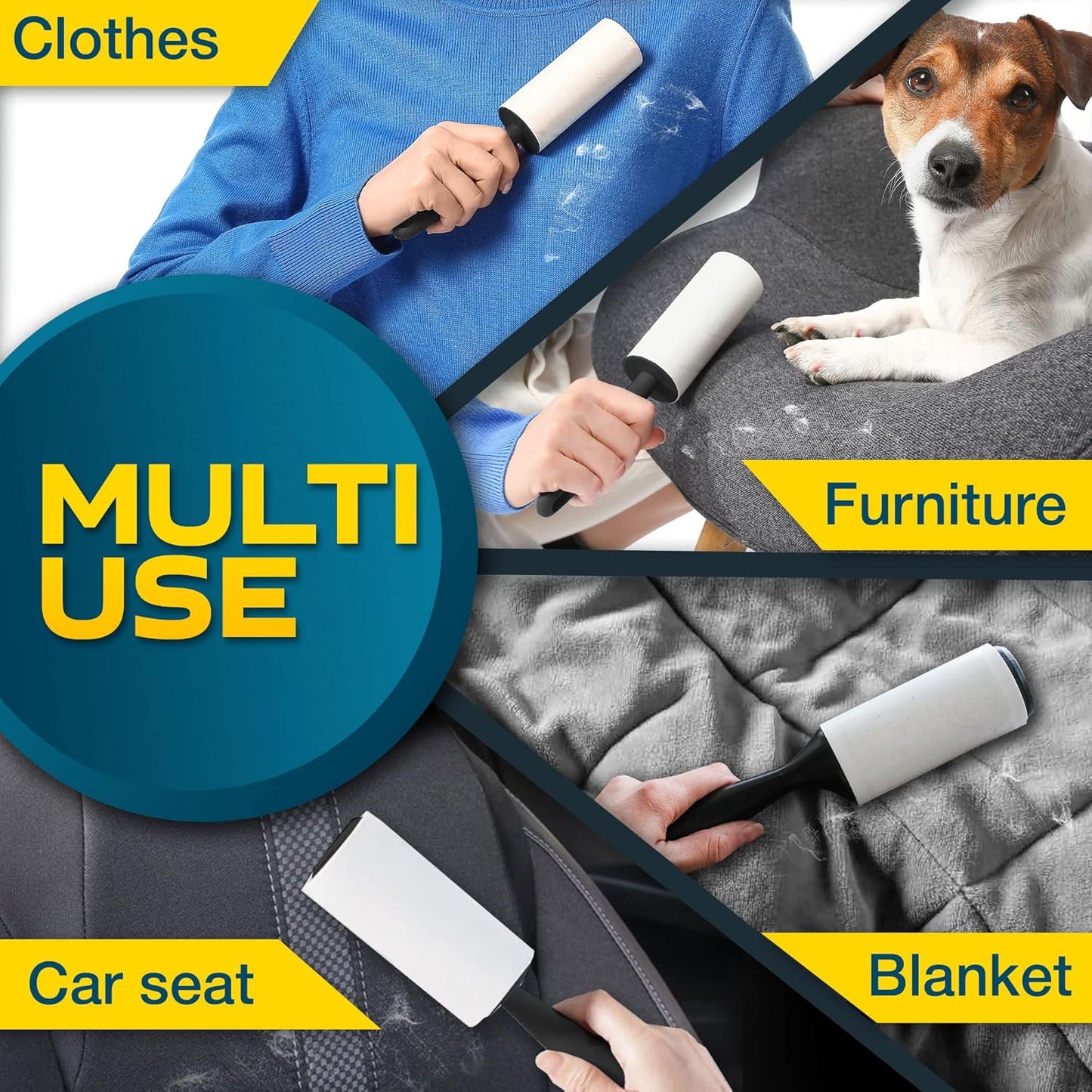 Pawly™  Lint Rollers for Pet Hair – 5 Large Sticky Rolle